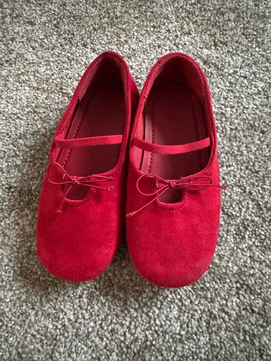 Zara Red Girls Ballet Flat with Elastic Strap - Picture 2 of 3